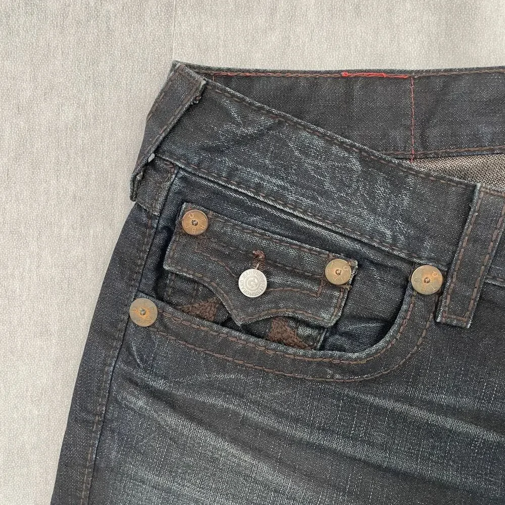True Religion Shorts Adult 38 Blue Jean Rainbow Billy Denim Made In USA Mens